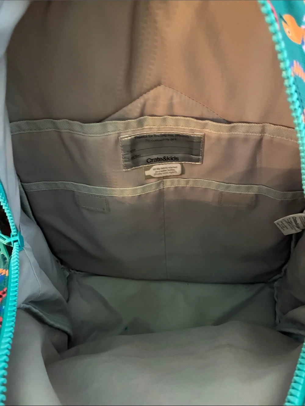 Crate&Barrel Teal w/snakes Backpack and Lunch Bag Set with Coral and Blue Accent